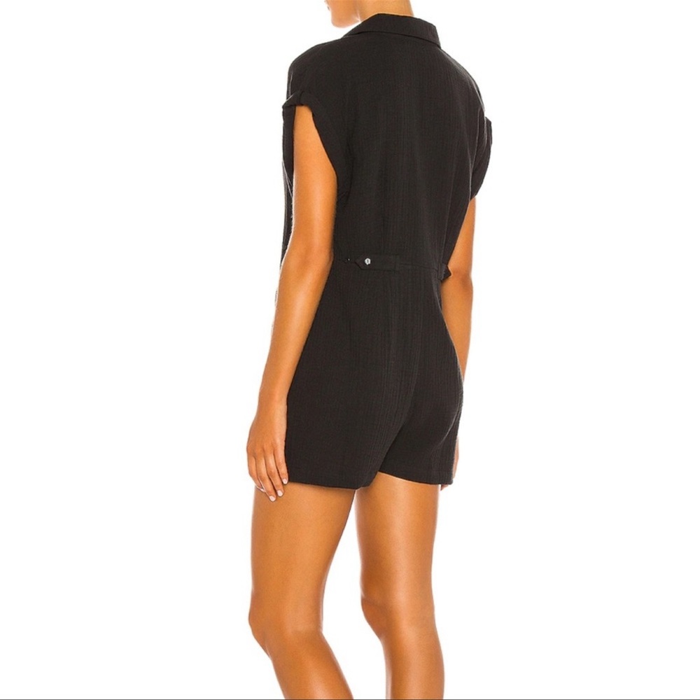 NEW without tags L SPACE Mika Romper Mini Short Black Cotton Women’s Size XS NWT - Picture 2 of 7